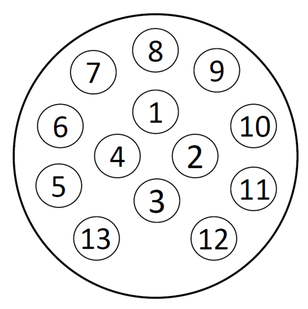 13-poliger Stecker, 13poliger Stecker, Stecker 13-polig