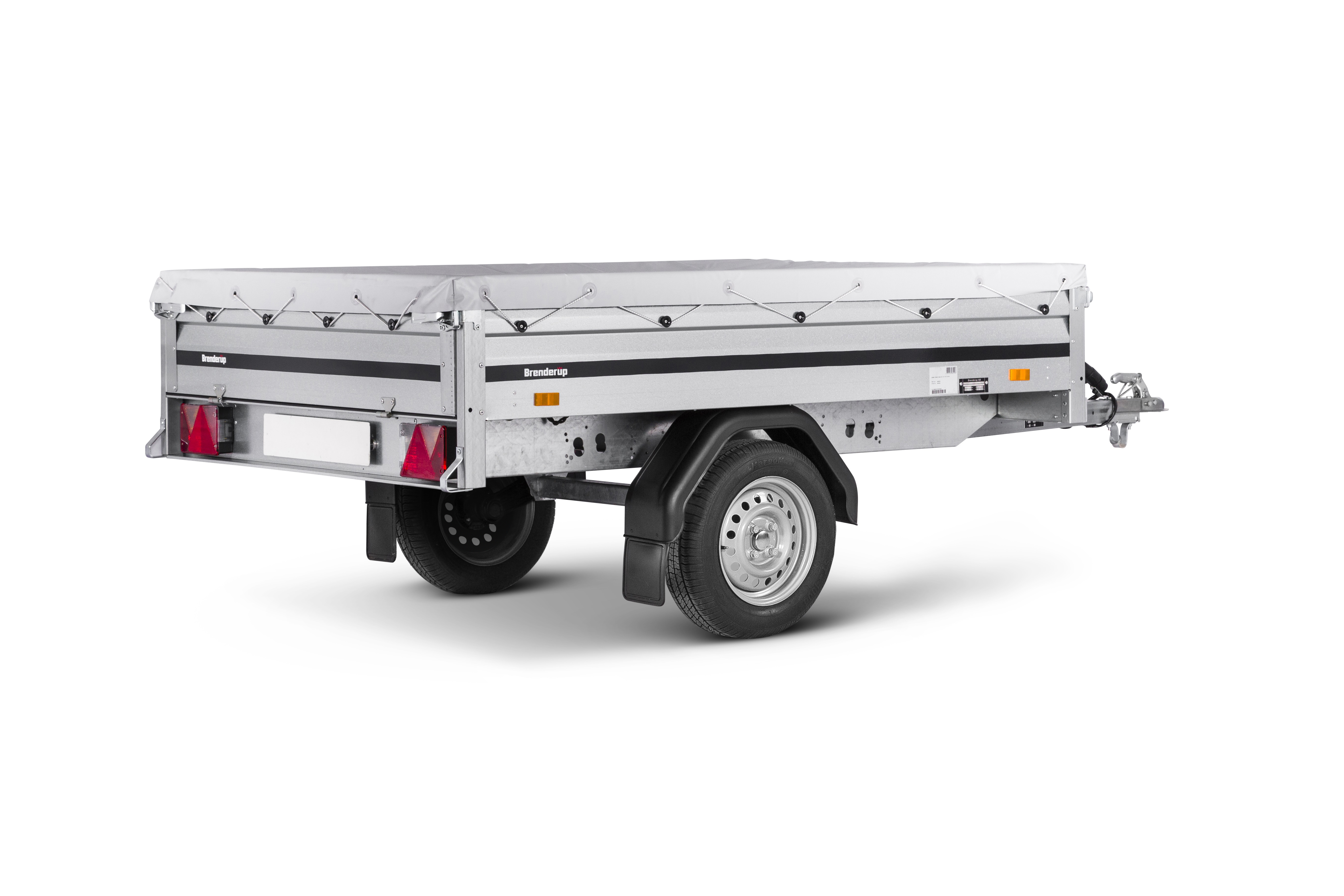 Brenderup Vehicle Parts  &  Accessories Brenderup 3150 Flat Bed Trailer with Soft Cover Jockey wheel Number plate 